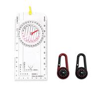 Brújula de Navegación Con 2 Mosquetones - Desplazamiento Ajustable, Direccional - Para Senderismo y Deportes al Aire Libre