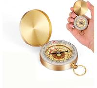 Brujula de Navegacion Luminosa Vintage de HUATEEN, Brújula de Bolsillo Impermeable con Latón Naval, Precisa y Resistente a la Intemperie, Aprobada para Senderismo y Acampada