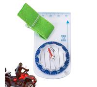 Brújula De Orientación Para Senderismo: Herramienta De Escala Transparente De 90 X 46 X 10 Mm, Lector De Mapas PMMA, Dispositivo De Navegación Preciso Con Líneas De Visualización Fáciles | Brújula Por