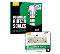 Brújula deslizante para guitarra + libro de escala de guitarra: aprende escalas mayores, menores, pentatónicas y azules, tabla de escala de diapasón, guía teórica ilustrada para guitarra acústica y