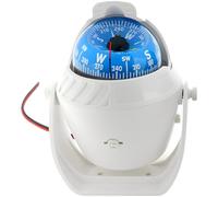 Brújula LED marina Lc760, brújula blanca para salpicadero, cuenta con esfera de gran escala inversa, declinación ajustable, iluminada para navegación del coche