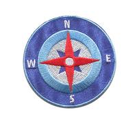 Brújula Noreste Suroeste Brave Coast - Parches Termoadhesivos Bordados Aplique Para Ropa, Tamaño: 6,1 x 6,1 cm