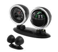 Brújula para coche, brújula de bola guía de escala transparente para coche, probador de temperatura del automóvil, adornos de salpicadero, suministros de aventura al aire libre multifuncionales
