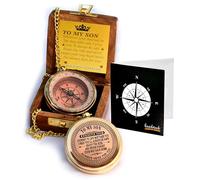 Brújula para mi hijo con caja de madera, brújula de mamá a hijo, regalos de padre a hijo, para mi nieto, regalos del día de graduación para hijo, cumpleaños, bautizo, graduación, confirmación, brújula