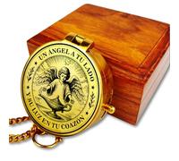 Brújula personalizada de latón para la Santa Comunión con texto personal y 9 diseños a elegir (pulido)