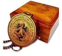 Brújula personalizada de latón para la Santa Comunión con texto personal y 9 diseños a elegir (vintage)
