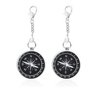 Brújula portátil de 2 piezas con llavero de 2 bares, herramienta de navegación de bolsillo, accesorio de supervivencia al aire libre para aventura, lectura de mapas, navegación y orientación