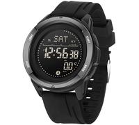 Brújula Reloj militar digital para hombre y mujer, reloj de pulsera de goma con metrónomo, podómetro, doble zona horaria, temporizador, cronómetro, 5 ATM, relojes digitales impermeables, Silicona
