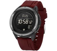 Brújula Reloj militar digital para hombre y mujer, reloj de pulsera de goma con metrónomo, podómetro, doble zona horaria, temporizador, cronómetro, 5 ATM, relojes digitales impermeables, Silicona