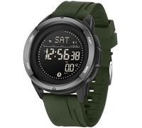 Brújula Reloj militar digital para hombre y mujer, reloj de pulsera de goma con metrónomo, podómetro, doble zona horaria, temporizador, cronómetro, 5 ATM, relojes digitales impermeables, Silicona