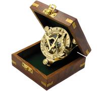 Brújula solar marítima de 7,6 cm, antigua, náutica, de bronce