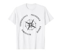 Brújula Vintage 4 Virtudes Cardinales Camiseta