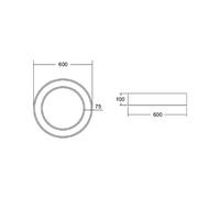 BRUMBERG Anillo circular Biro, Ø 60 cm, Casambi, negro, 830