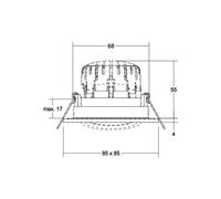 BRUMBERG BB25 foco LED IP65 caja de conexiones on/off níquel mate