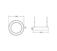 BRUMBERG Biro Circle Ring directo encendido/apagado 100cm negro 3000 K