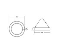 BRUMBERG Biro Circle Ring5 directo Ø 75 cm DALI CCT, plata