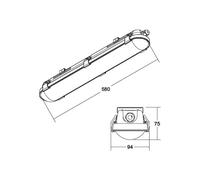 BRUMBERG Humid One Pro luminaria LED con difusor Dali 58cm