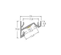 BRUMBERG One Perfil angular LED para montaje en superficie, aluminio, 3