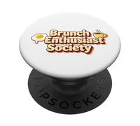 Brunch Enthusiast Society Desayuno Café Humor PopSockets PopGrip Adhesivo