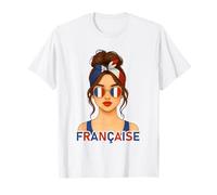 Brune Fille Française Drapeau de la France Copine ou Épouse Camiseta
