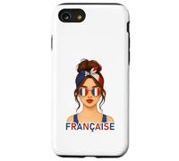 Brune Fille Française Drapeau de la France Copine ou Épouse Carcasa para iPhone SE (2020) / 7 / 8
