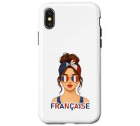 Brune Fille Française Drapeau de la France Copine ou Épouse Carcasa para iPhone X/XS