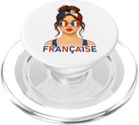 Brune Fille Française Drapeau de la France Copine ou Épouse PopSockets PopGrip para MagSafe