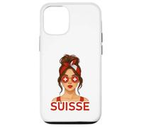 Brune Fille Suisse Drapeau Suisse Copine et Épouse Suisse Carcasa para iPhone 12/12 Pro
