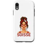 Brune Fille Suisse Drapeau Suisse Copine et Épouse Suisse Carcasa para iPhone XR