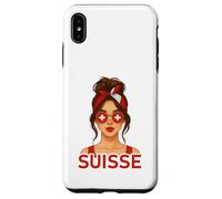 Brune Fille Suisse Drapeau Suisse Copine et Épouse Suisse Carcasa para iPhone XS Max