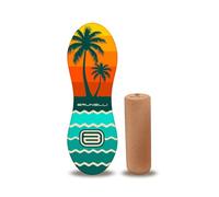 Brunelli Juego de tabla de equilibrio de madera con rodillo de corcho, para entrenamiento de estabilidad, principiantes, avanzados (cacahuete 86 cm + rodillo de corcho)