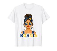 Brunette Bosnian Girl Bosnia Flag Bosnian Girlfriend Wife Camiseta