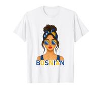 Brunette Bosnian Girl Bosnia Flag Bosnian Girlfriend Wife Camiseta