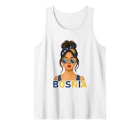 Brunette Bosnian Girl Bosnia Flag Bosnian Girlfriend Wife Camiseta sin Mangas