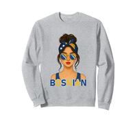 Brunette Bosnian Girl Bosnia Flag Bosnian Girlfriend Wife Sudadera