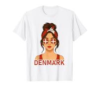 Brunette Danish Girl Denmark Flag Danish Girlfriend Wife Camiseta