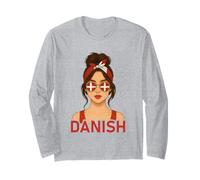 Brunette Danish Girl Denmark Flag Danish Girlfriend Wife Manga Larga