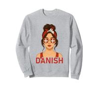 Brunette Danish Girl Denmark Flag Danish Girlfriend Wife Sudadera