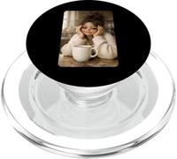 Brunette Doll Smoking Aesthetic Art Coffee Time Morning Mood PopSockets PopGrip para MagSafe