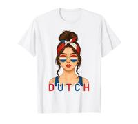 Brunette Dutch Girl Netherlands Flag Dutch Girlfriend Wife Camiseta