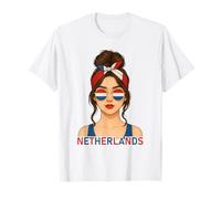 Brunette Dutch Girl Netherlands Flag Dutch Girlfriend Wife Camiseta