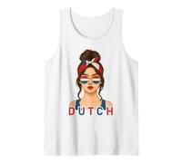Brunette Dutch Girl Netherlands Flag Dutch Girlfriend Wife Camiseta sin Mangas
