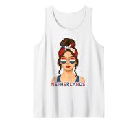 Brunette Dutch Girl Netherlands Flag Dutch Girlfriend Wife Camiseta sin Mangas