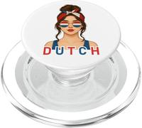 Brunette Dutch Girl Netherlands Flag Dutch Girlfriend Wife PopSockets PopGrip para MagSafe