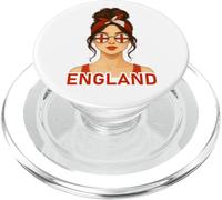 Brunette English Girl England Flag English Girlfriend Wife PopSockets PopGrip para MagSafe