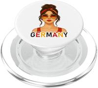 Brunette German Girl Germany Flag German Girlfriend Wife PopSockets PopGrip para MagSafe