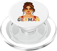 Brunette German Girl Germany Flag German Girlfriend Wife PopSockets PopGrip para MagSafe