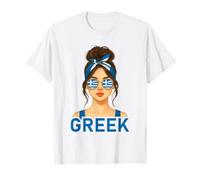 Brunette Greek Girl Greece Flag Greek Girlfriend Wife Camiseta