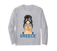 Brunette Greek Girl Greece Flag Greek Girlfriend Wife Manga Larga