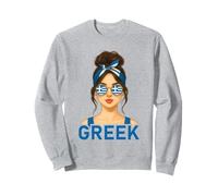 Brunette Greek Girl Greece Flag Greek Girlfriend Wife Sudadera